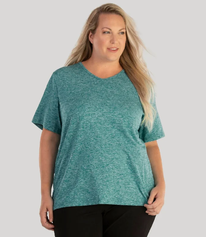 women's T-shirts with unique designsSoftWik V-Neck Tee