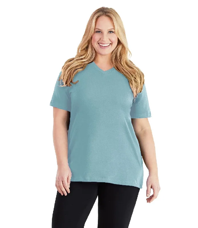 women's T-shirts with slogansStretch Naturals V-Neck Tee Classic Colors