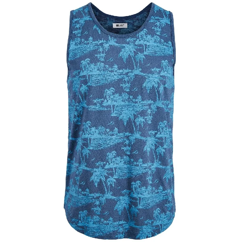 Beaumont Tropical Men's Tank Blue Size Medium