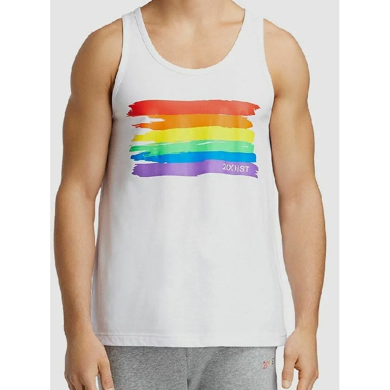 2(X)Ist Men's Pride Printed Tank Top White Size X-Large