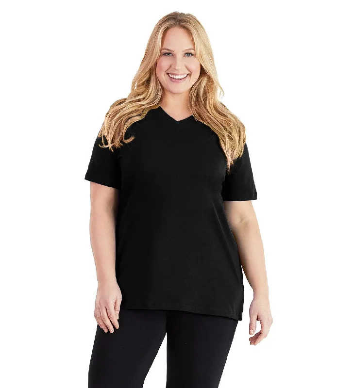 women's T-shirts for summerStretch Naturals V-Neck Tee Basic Colors