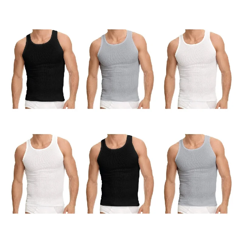 12Pack Mens SlimFit Cotton Tank Tops Soft Ribbed Assorted Colors Size SXxl