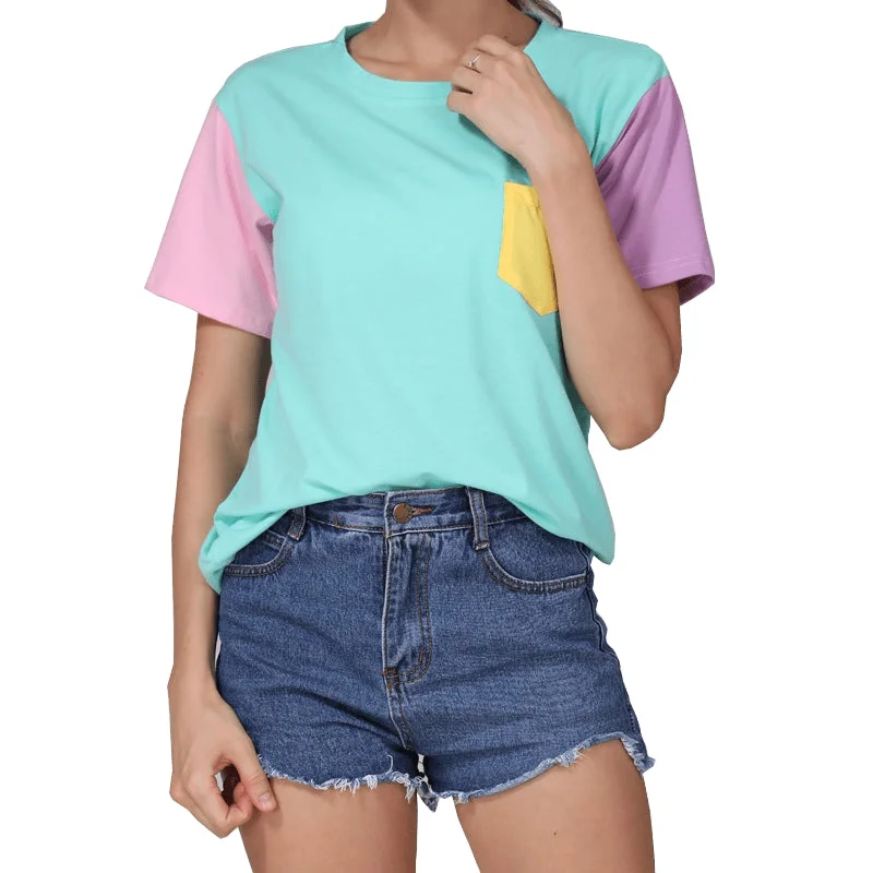 colorful women's T-shirtsPastel Patchwork Tee