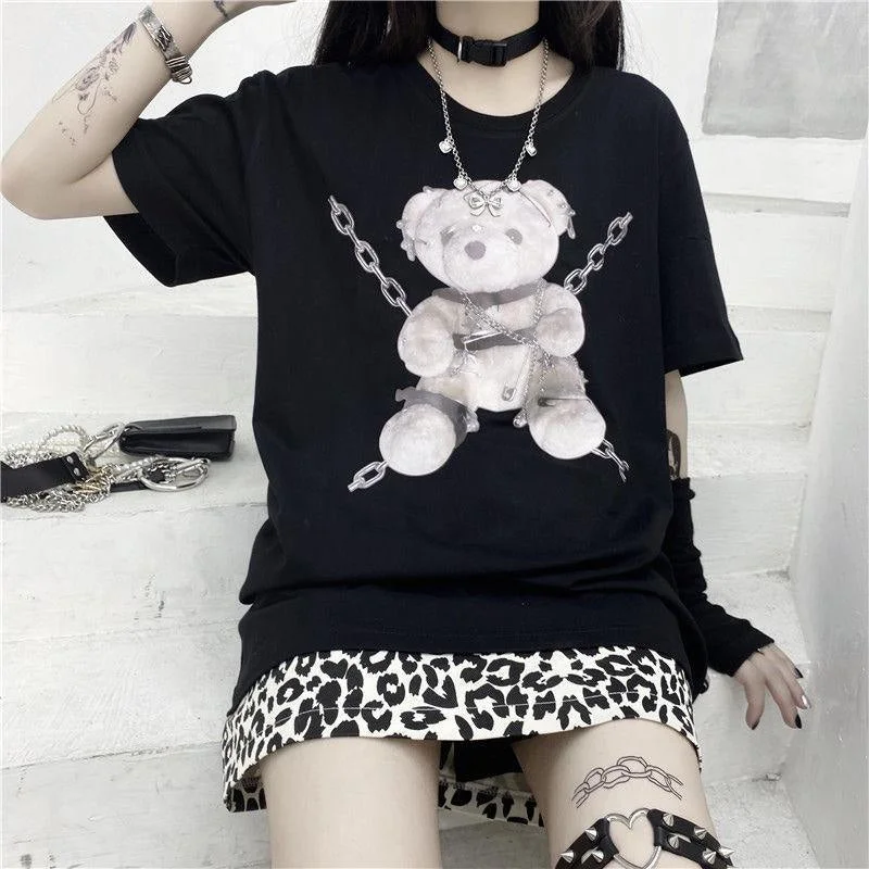 stylish women's T-shirtsBaddie Chained Bear Tee