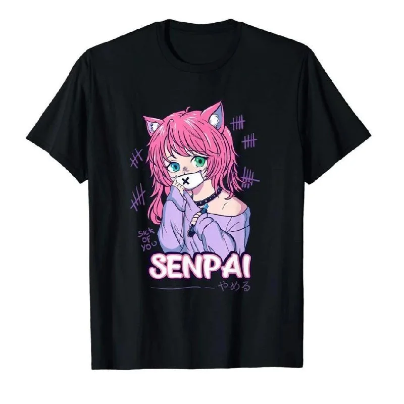 vibrant women's T-shirtsSenpai Neko Tee