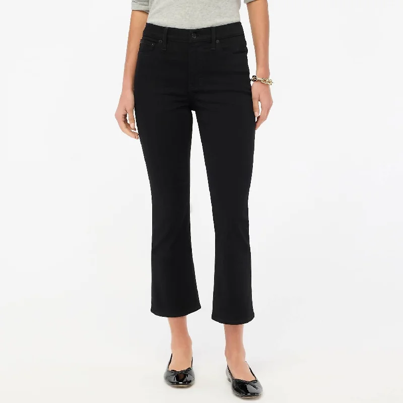 women's denim jeans for a day at the beachMidrise Flare Cropped Jeans In Black