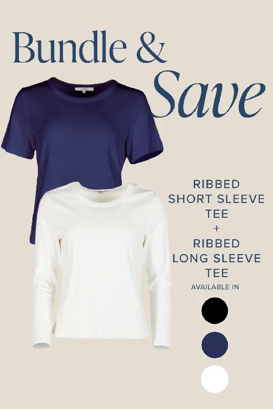 women's long sleeve tops with warm and cozy fabricThe Ribbed Tee & Long Sleeve Tee Bundle