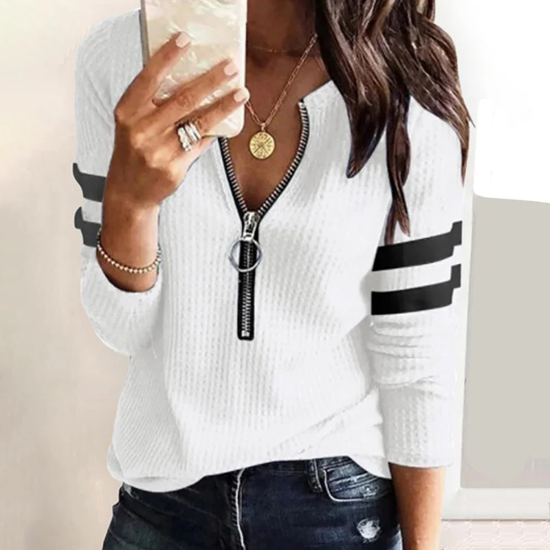 women's long sleeve tops for workJulia Fashion - Women Fashion Long Sleeve Casual Tops