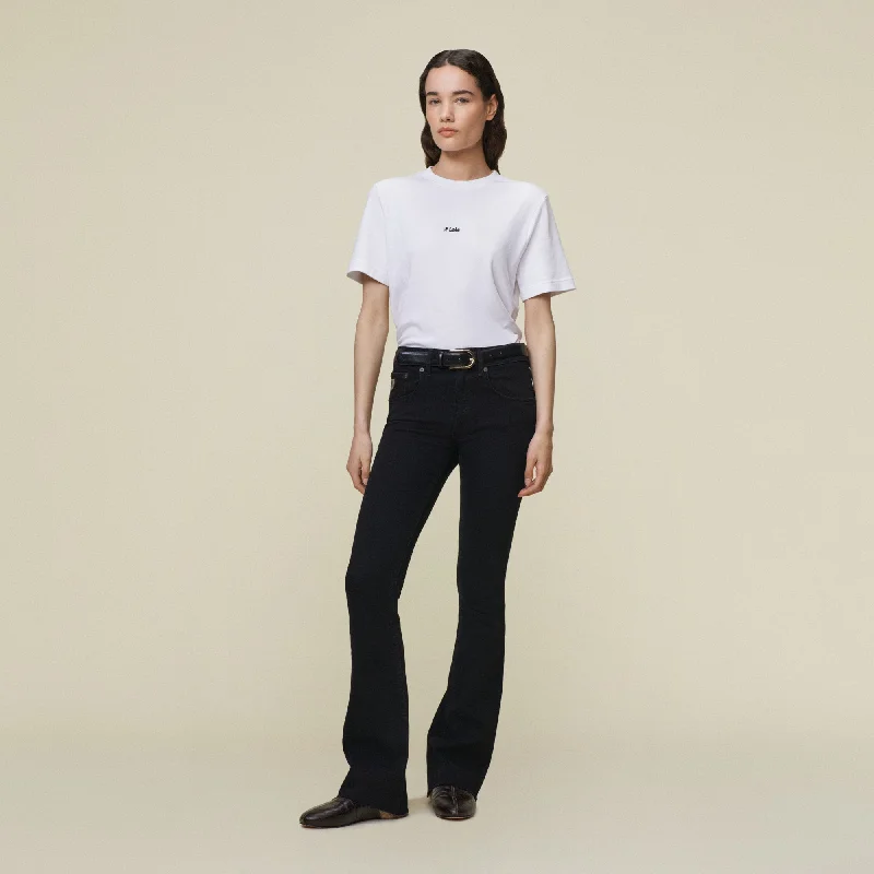 women's denim jeans for a cozy weekendMelrose Edge The Black Caspar - Mid Rise Flare