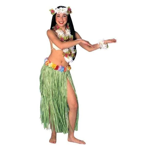 women's linen skirtsGreen Luau Hula Skirt for Adults