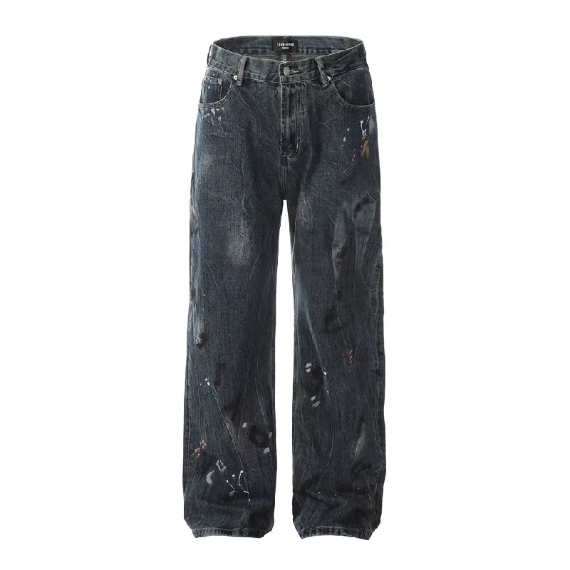 women's denim jeans with rhinestonesGraffiti Distressed Jeans