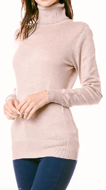 women's long sleeve tops with thermal insulationClarissa Lightweight Long Sleeve Turtleneck Sweater (4 COLORWAYS)