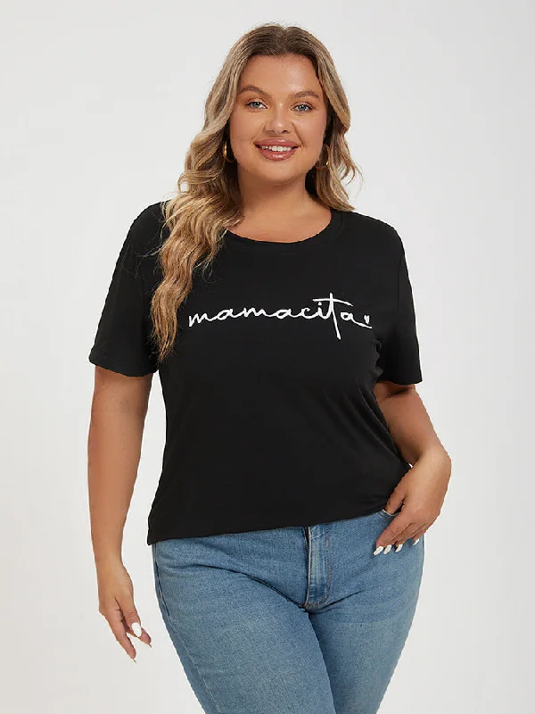 comfortable women's T-shirtsPlus Black Mamacita Graphic Tee