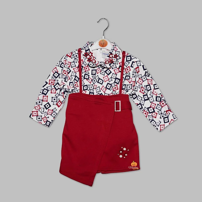 women's tiered skirtsSkirt And Top For Kids With Full Sleeves