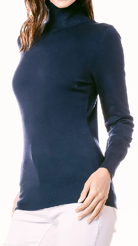 women's long sleeve tops with fleece liningClarissa Lightweight Long Sleeve Turtleneck Sweater (4 COLORWAYS)