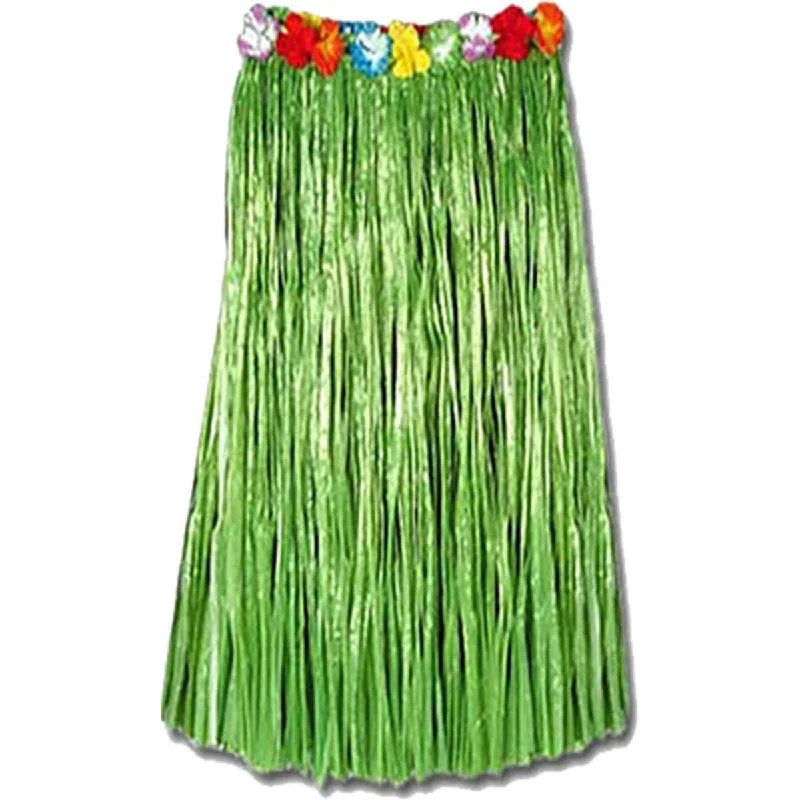 women's velvet mini skirtsGreen Raffia Flowered Hawaiian Skirt for Adults