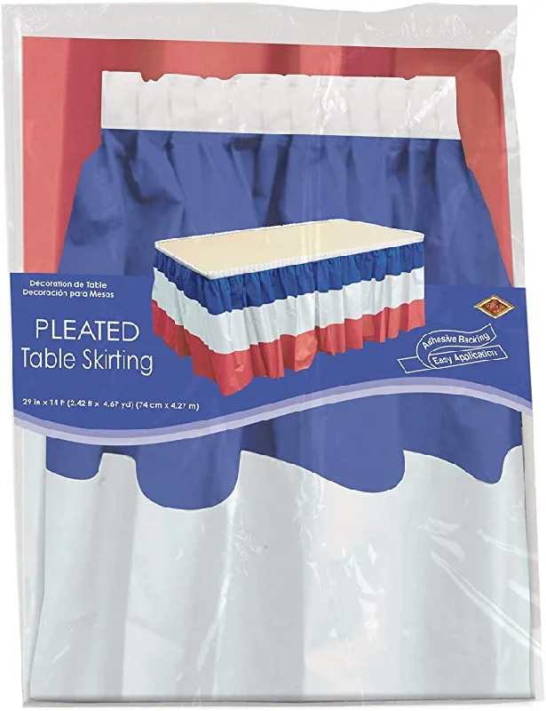 women's lightweight evening skirtsPatriotic Pleated Table Skirting  | 1 ct