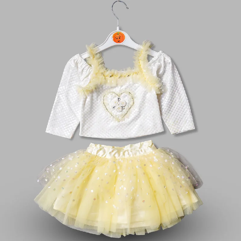 women's casual skirtsDotted Fluffy Tutu Top & Skirt Set