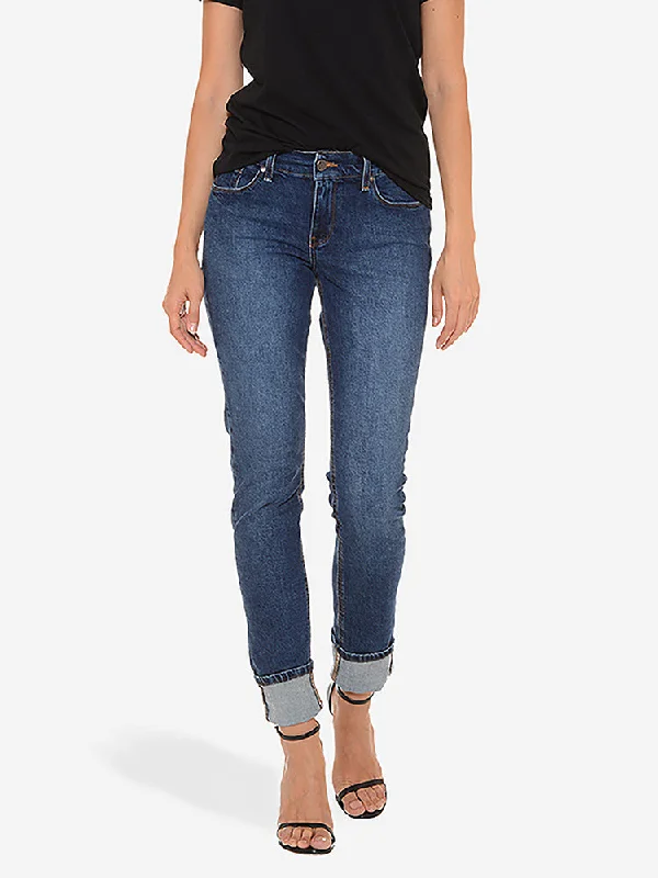 women's high-waisted denim jeansSlim Straight Ridge Jeans