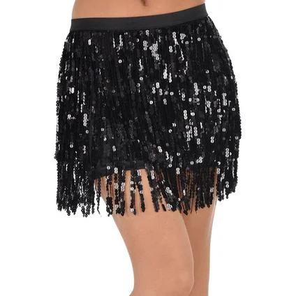 women's formal tiered skirtsAdult Black Sparkle Sequin Skirt | 1 ct