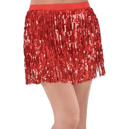 women's elegant skater skirtsAdult Red Sparkle Sequin Skirt | 1 ct