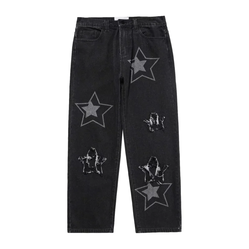 women's denim jeans with buttonsUrban Star Graphic Straight Leg Jeans