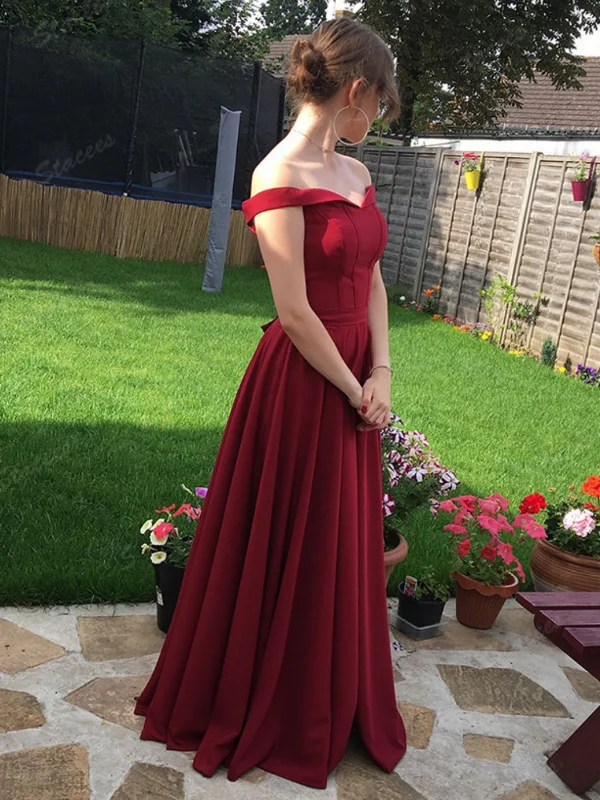 leather party dressesOff Shoulder Burgundy Long Prom Dresses, Off the Shoulder Formal Dresses, Wine Red Evening Dresses SP2701