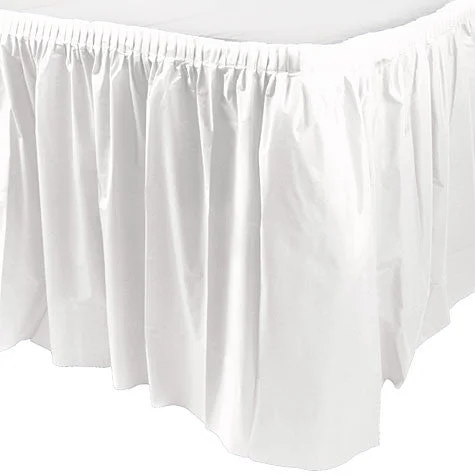 women's travel-friendly cocktail skirtsWhite Table Skirt 29" x 215" | 1 ct