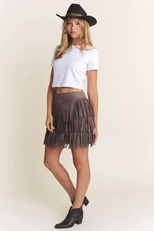 women's woven A-line skirts for summerWild West Suede Skirt