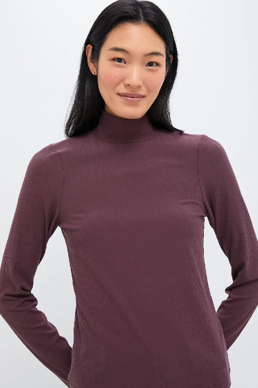 women's T-shirts with UV protectionHuckleberry Astrid Fitted Longsleeve Turtleneck Tee