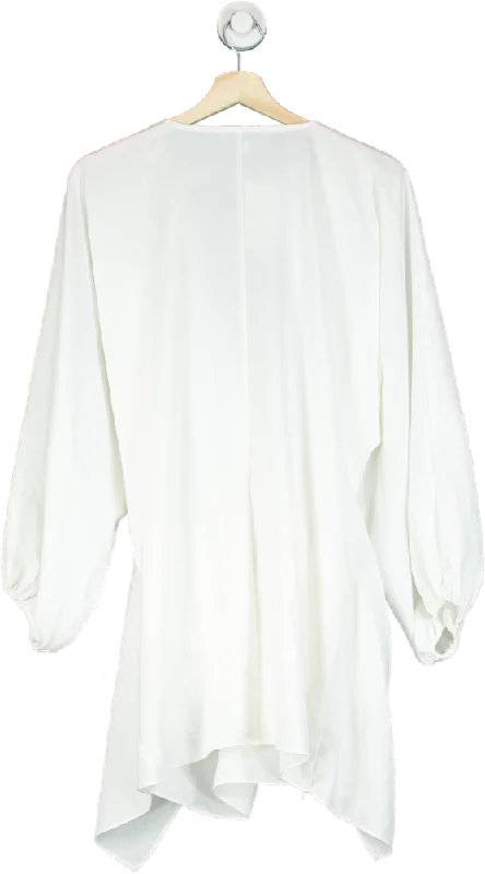 women's long sleeve tops with zippered closuresAria Cove White Long Sleeve Blouse UK 10