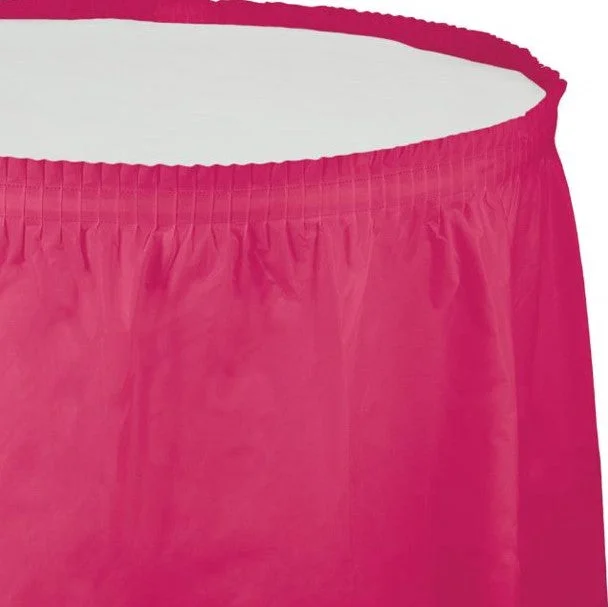 women's crochet maxi skirts for beach outingsHot Magenta Plastic Table Skirt  | 1ct 29"x14'