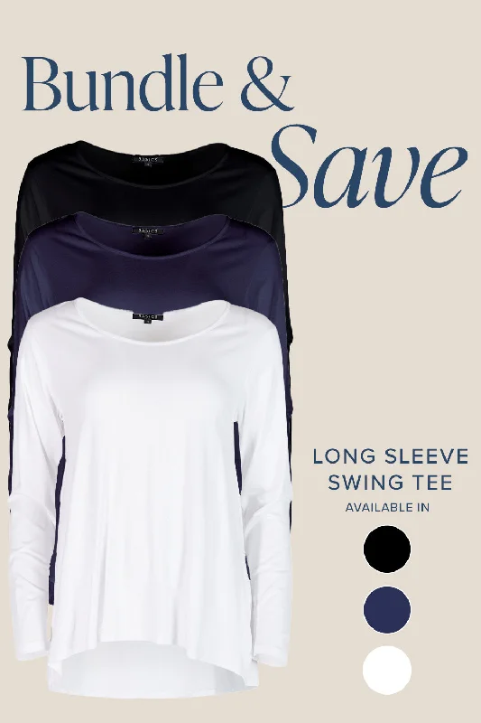 women's long sleeve tops with keyhole backsThe Long Sleeve Swing Tee Bundle