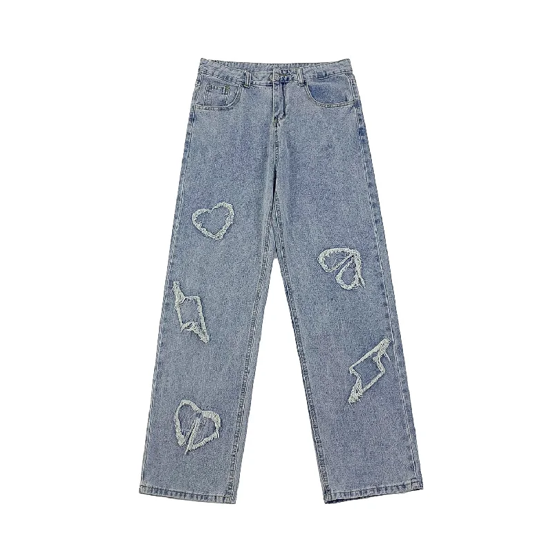 women's denim jeans for a chic appearanceTrendy Shape Embroidery Jeans