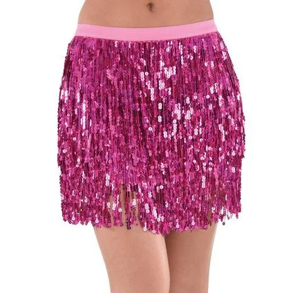 women's retro denim skirtsAdult Pink Sparkle Sequin Skirt | 1 ct