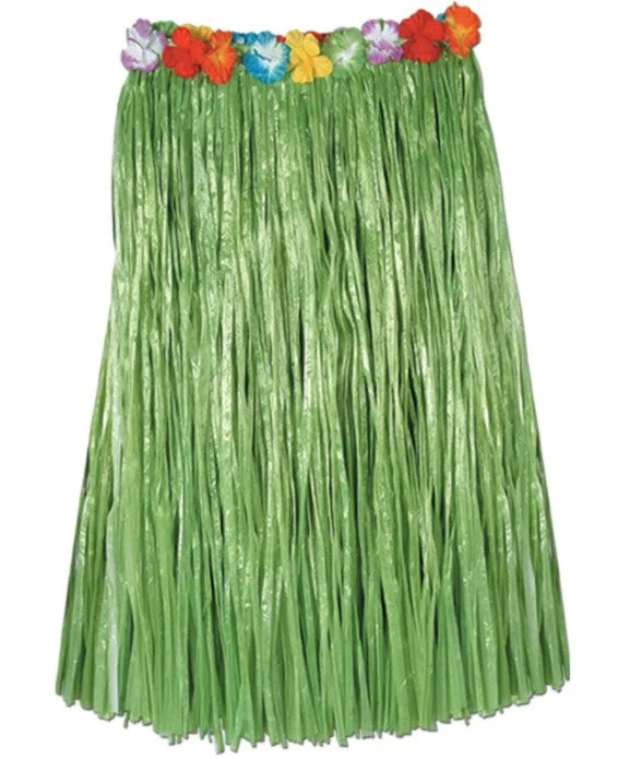 women's wrap skirtsGreen w/ Flowers Hula Skirt | Adult