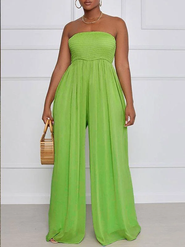 women's boho jumpsuitsBandeau Wide-Leg Jumpsuit