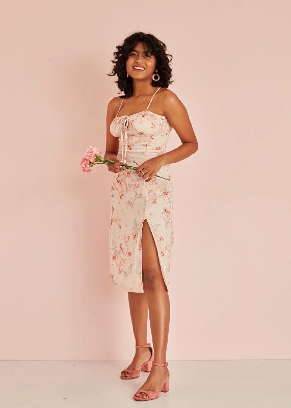 mini midi dressesDani Floral Chiffon Midi Dress