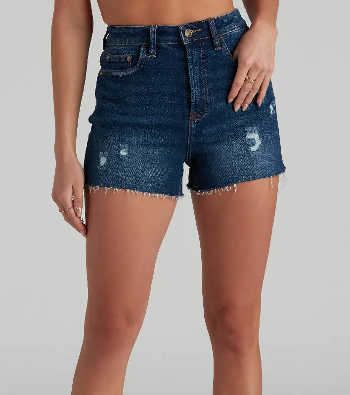 women's cotton shortsRemy High Rise Distressed Shorts By Windsor Denim