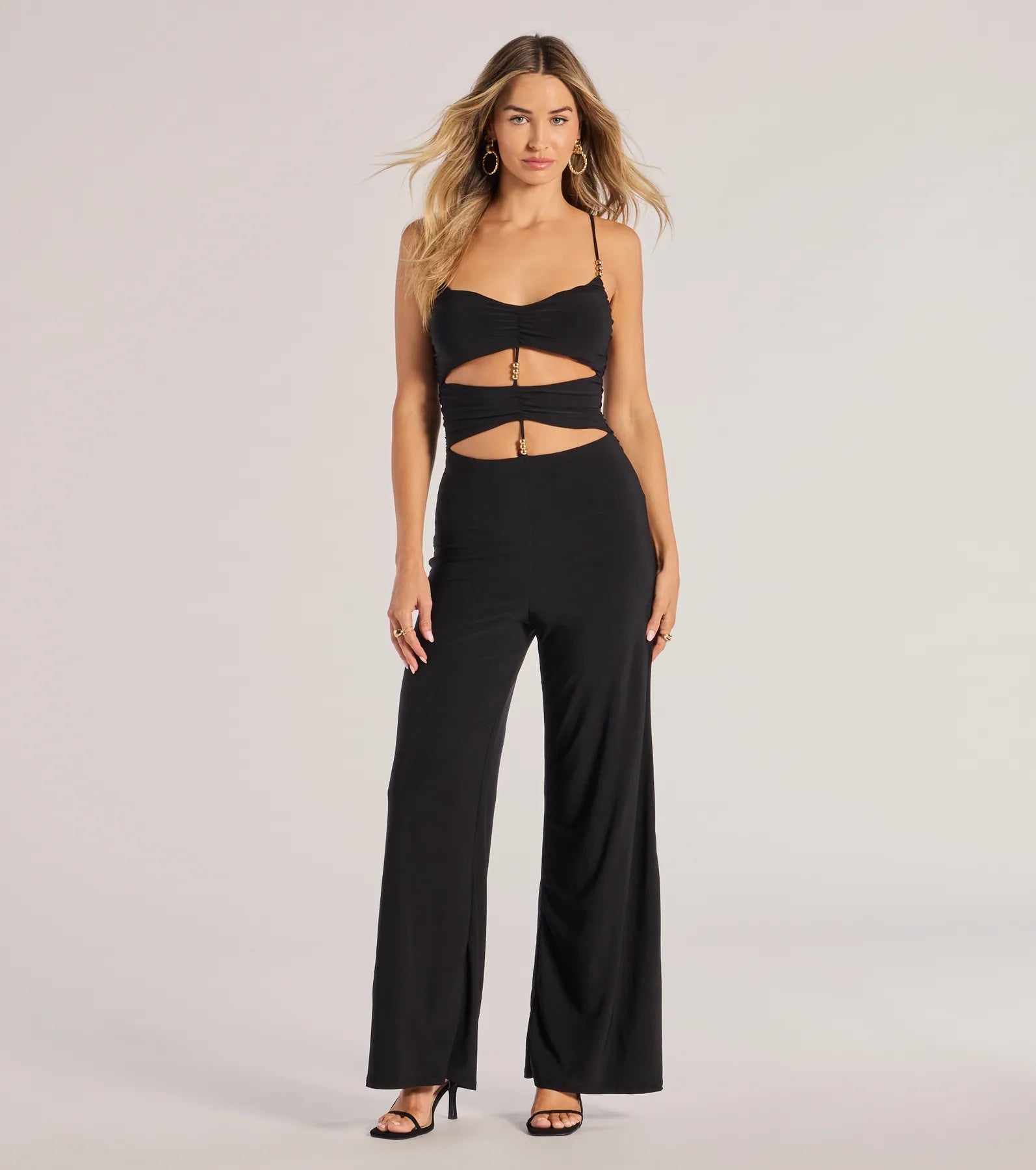 women's jumpsuits for sustainable fashionDouble Take Wide-Leg Cutout Jumpsuit