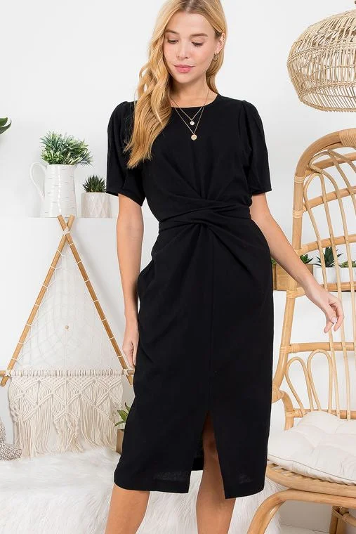 high-slit midi dressesTie Front/Back Midi Dress