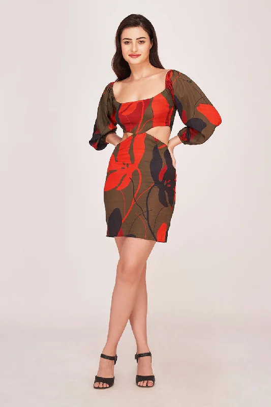 affordable and stylish Mimi dresses for budget-conscious shoppersMulticolour Printed Off-Shoulder Mini Dress