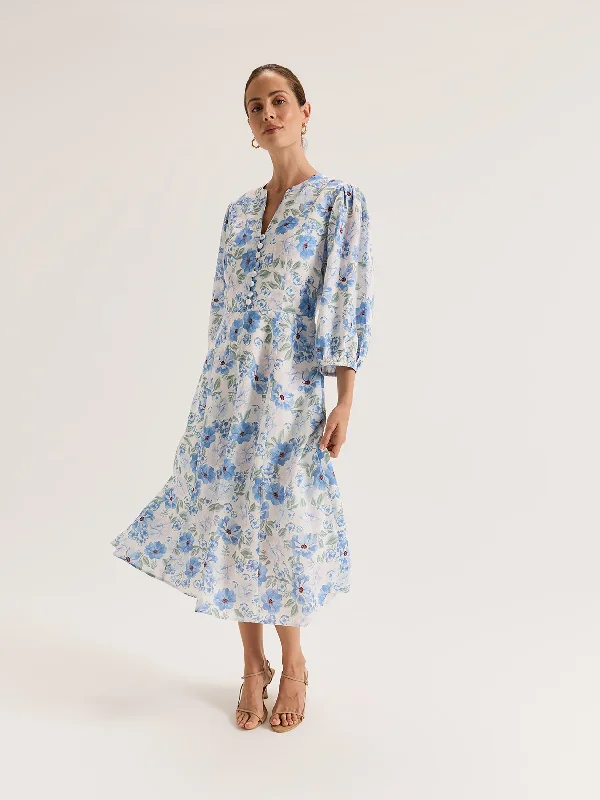 midi dresses made of silkChelsea Floral Midi Dress