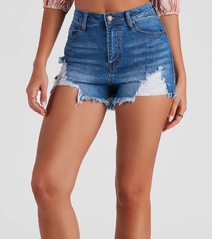 women's wool shortsRemy High Rise Cut Off Denim Shorts By Windsor Denim