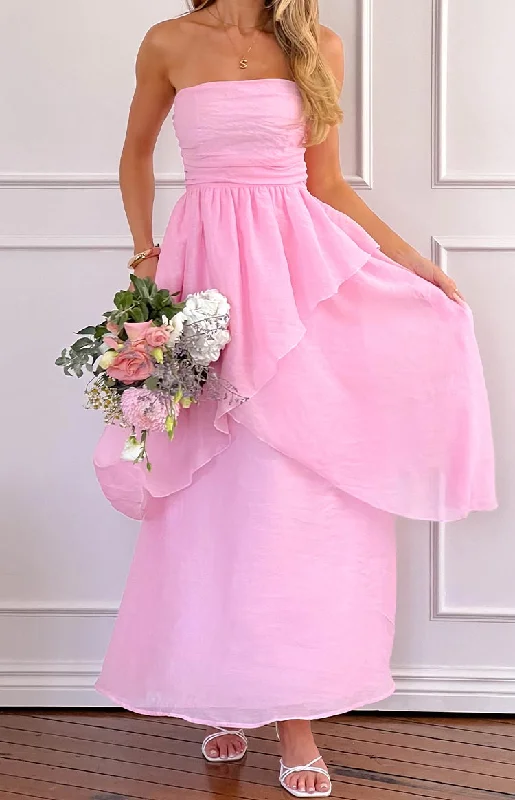 maxi dresses with cinched waistsSadie Pink Maxi Dress