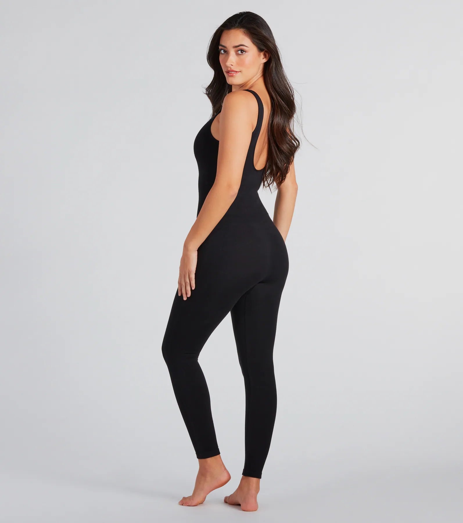 women's jumpsuits with flutter sleevesComfy Muse Seamless Low Back Jumpsuit