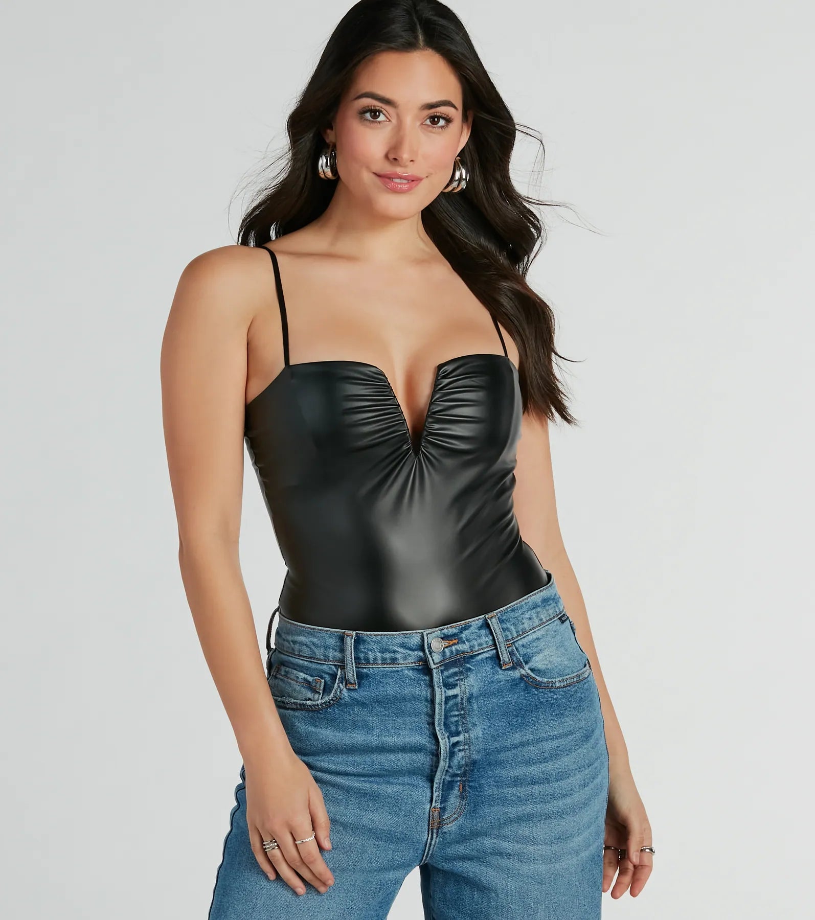 Cool Girl Certified Faux Leather Bodysuit