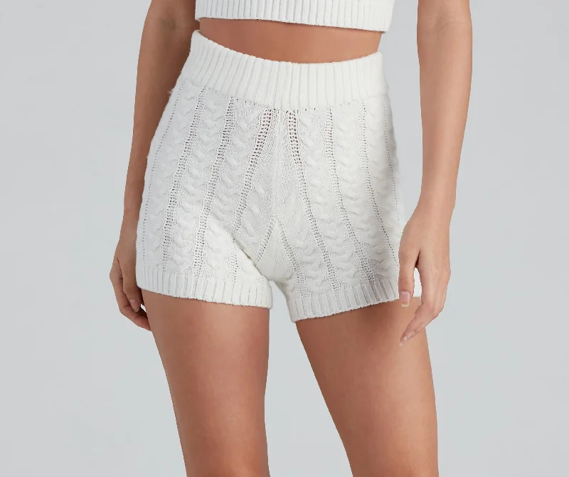 women's polyester shortsCuddle Up Cable Knit Pajama Shorts