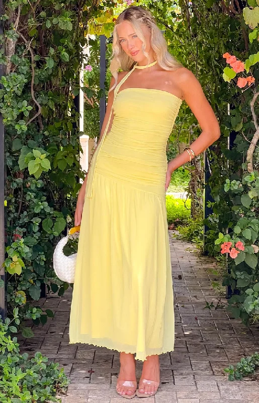 maxi dresses for travelBrayan Yellow Maxi Dress