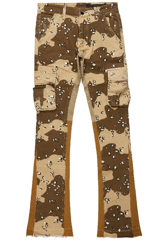 women's low-rise pantsBoys Kirrem Desert Camo Stacked Flare Jean